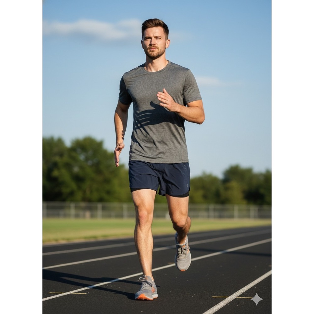 Nike Men's Medium Navy Blue Dri-FIT Running Shorts Zip Pocket Athletic Track